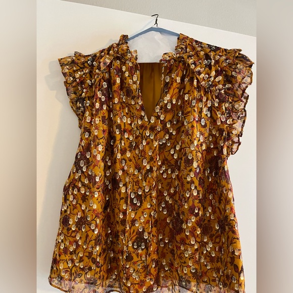 Marie Oliver Tops - Marie Oliver XS yellow and gold sparkle shirt